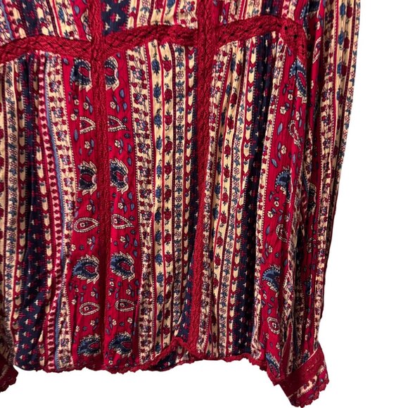 Maeve Bohemian Floral Print Long Sleeve Top Sz 12 multi blouse - Picture 7 of 12